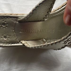 Size 9 Jack Rogers platinum heeled sandal